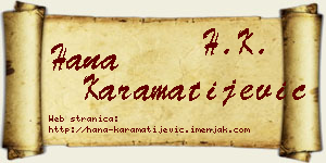 Hana Karamatijević vizit kartica